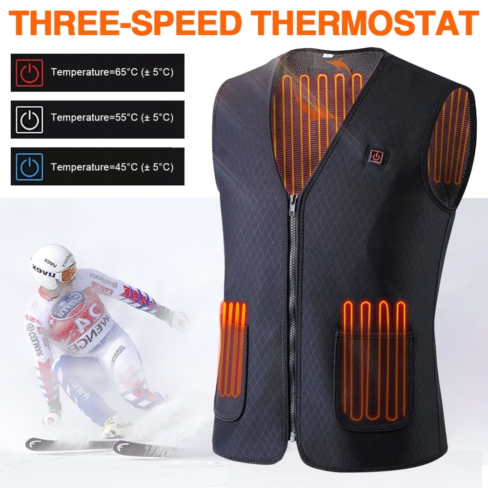 Mid-ten Men Women Lightweight Heated Vest HEATING Coat Jacket Clothing with Battery Pack or Winter Motorcycle Travelling Skiing Hiking, Adult Unisex,
