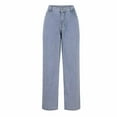 thumbnail image 4 of YYUIJK Womens Baggy High Waist Jeans Loose Straight Wide Leg Boyfriend Jeans Casual Denim Pants with Pockets Light Blue L, 4 of 6