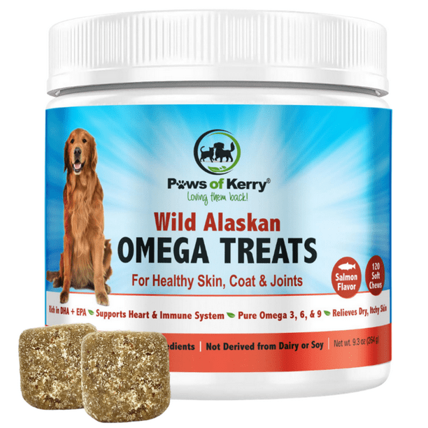 Paws of Kerry Omega 3 for Dogs, Wild Alaskan Salmon Oil for Dogs Food