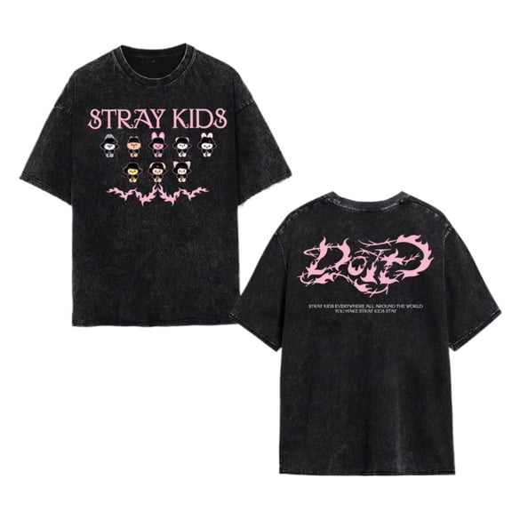 Stray Kids SKZ DO IT Album Merch Vintage Wash T-Shirt – Unisex Short Sleeve Fashion Casual Tee, Streetwear Outfit for STAY Fan Support