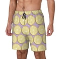 thumbnail image 1 of Balery Yellow Lemon Slices Bañador para hombre, shorts de playa de secado rápido con entrepierna y forro de compresión-3X-Large, 1 of 6