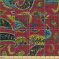 thumbnail image 2 of Ambesonne Floral Design Fabric by the Yard Upholstery, Flowers Checkered Art, 2 Yards, Dark Pink Deep Sky Blue, 2 of 5