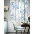 thumbnail image 4 of Blue Ombre Leaves Sheer Curtains for Living Room Bedroom Gray Forest Branches Sheer Curtains 63 Inch Long 2 Panels Set Light Filtering Curtain Window Treatments Drapes for Dining Room, 4 of 6