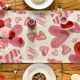 thumbnail image 6 of HongHeng Pink Buffalo Plaid Love Hearts Valentine's Day Table Runner, Anniversary Kitchen Dining Table Decoration for Home Party Decor, 6 of 6