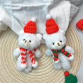 thumbnail image 4 of Oso de peluche de 15 cm con bufanda roja navideña kawaii, muñeco de peluche para niña, llavero colgante para bolso, regalo de Navidad para niños, 4 of 5