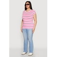 thumbnail image 4 of Womens Plus Size Striped Crew Neck Tee, 4 of 5