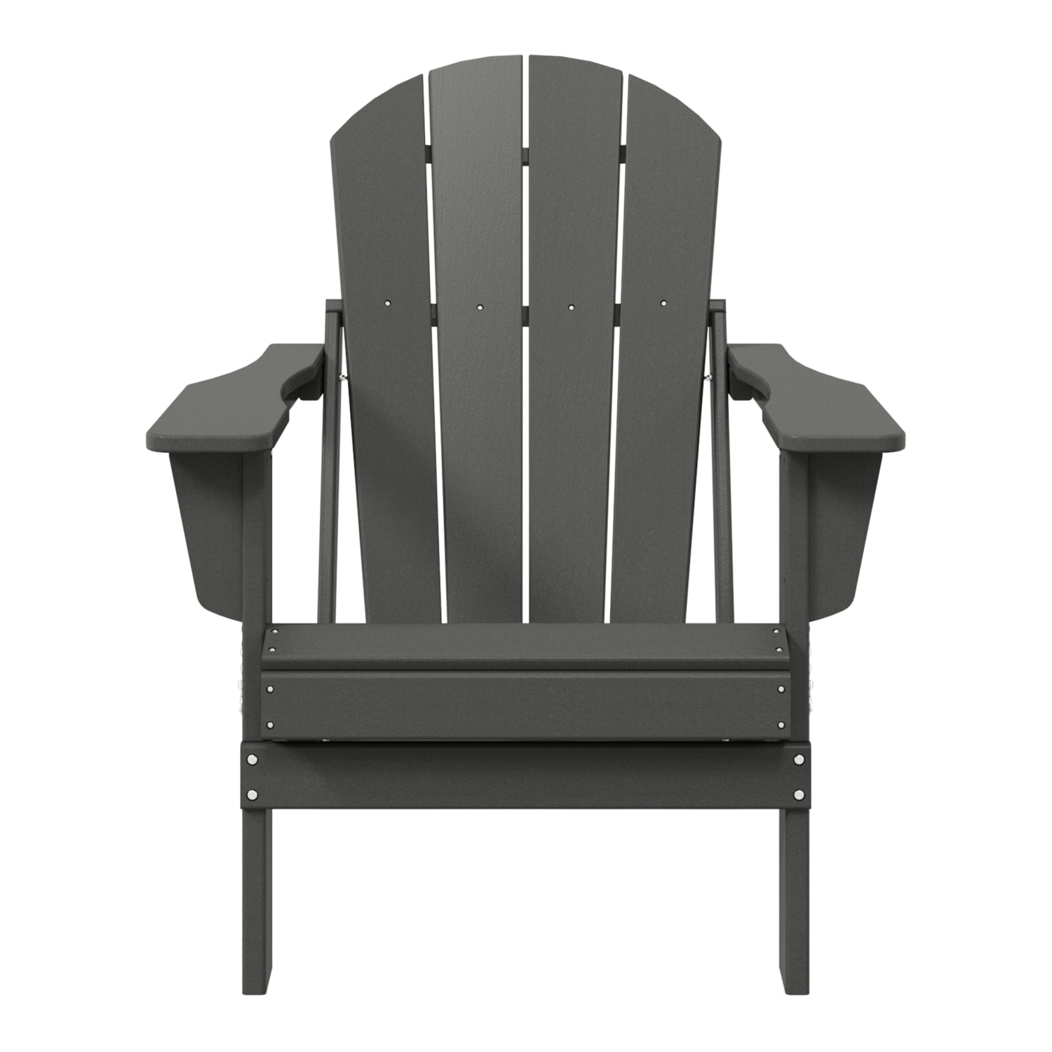 WestinTrends Malibu Outdoor Folding HDPE Adirondack Deck Chair - Patio & Outdoor Lounge, Weather‑Resistant, Gray