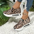 thumbnail image 4 of Leopard Platform Shoes for Women Trendy Casual Chunky Slip on Walking Loafers Height Increasing Work Sneakers, 4 of 7