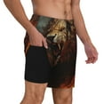 thumbnail image 2 of Daiia Cool Flame Lion A Mens Swim Trunks Swim Shorts Quick Dry Swim Shorts with Mesh Lining Pockets-XX-Large, 2 of 9