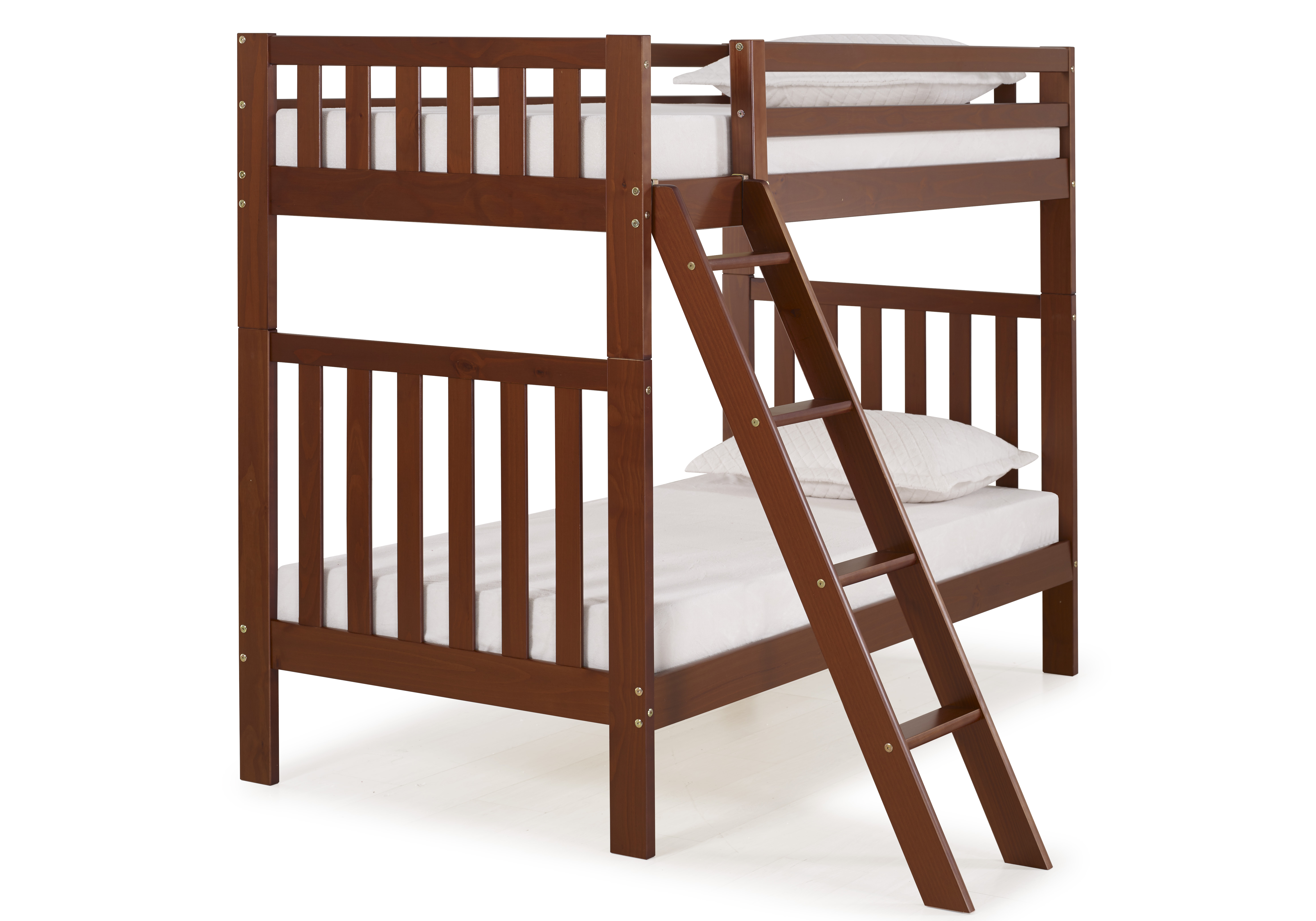 Aurora Twin Over Twin Bunk Bed, Chestnut