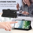 thumbnail image 5 of Leather For Samsung Galaxy A57 5G Case Tulip Embossed 5-card  Flip Wallet Leather Case with Card Holder Magnetic Closure  Phone Cases Cover,Black,For Galaxy A57 5G, 5 of 9