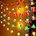 thumbnail image 2 of Guirnalda de luces navideñas 2024 con forma de Papá Noel, muñeco de nieve, funciona con pilas, luces LED decorativas para Navidad, decoración para fiestas de Año Nuevo, 2 of 5