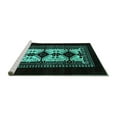 thumbnail image 2 of Ahgly Company Machine Washable Indoor Square Oriental Turquoise Blue Industrial Area Rugs, 4' Square, 2 of 4