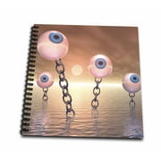 3dRose Big Vision And Chains - surreal series of eyeballs with gold chains - Mini Notepad, 4 by 4-inch