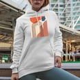 thumbnail image 2 of Aesthetic Minimalism Boho Rainbow Art Merch Gift, White Hooded Sweatshirt or Hoodie, Large, 2 of 5