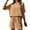 Khaki, variant on RMGVDSD Two Piece Sets For Women Summer Loungewear Set Shorts And Short Sleeve Tops Matching Travel Fashion Outfits Summer Outfits Travel Tracksuit