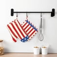 thumbnail image 6 of Honeii America Flags2 patten Oven Mitts and Pot Holders Sets, Baker Oven Mitts, Mittens for Kitchen Decor, Baking Lover over Gloves Gifts, 6 of 7