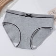 thumbnail image 2 of Tauxra Solid Color Ribbed Underwear for Adults, Womens Seamless Knit Hipster Panties 5 Pack, Breathable Cotton Blend Low Rise Shorts with Bowknot Detail, 2 of 5