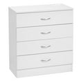 thumbnail image 3 of Hassch Night Stand with Charging Station, 4 Drawer Dresser for Bedroom, Modern Bedside Table, End Table for Closet, Entryway, Living Room, White, 3 of 10
