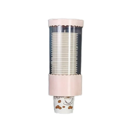 

JANGSLNG Automatically Drop Disposable Cup Dispenser Self Adhesive ABS Dirt-proof Paper Cup Holder for Home