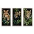 thumbnail image 2 of Designart "Tigers In Asian Painting IX" Asian Framed Wall Art Set Of 3 - Green Asian Art Frame Gallery Set For Office Decor, 2 of 6