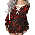 thumbnail image 1 of FOCUSNORM Robe Imprimée Halloween pour Femmes Juniors, Mode une-Pièce à Col Rond et Manches Longues, 1 of 6