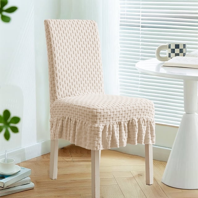 Stretchy Holiday Chair Cover Polyester Fiber Blue Beige Gray Universal Fit 58CM Max Chair Back Stain Resistant Machine Washable Protective Slipcover for Party Home Hotel Holiday Decor