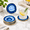 Blue-4-4.5", variant on Gray 3.5-4" Agate Coaster Set of 4 Stone Crystal Cup Mat for Coffee Table Home Decor