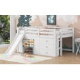 thumbnail image 4 of Full Bed Frame, Double Bed Frame,Full Size Low Loft Bed with Slide,Three Storage Drawers and Two Doors,White, 4 of 11