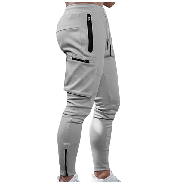 Pantalones largos para hombre con cordón, cintura elástica, múltiples bolsillos, pantalones casuales para hombre
