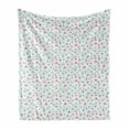 thumbnail image 1 of Blue and Pink Soft Flannel Fleece Throw Blanket, Doodle Style Blossoming Nature Growth Feminine Design, Cozy Plush for Indoor and Outdoor Use, 50" x 60", Charcoal Grey Pale Pink, by Ambesonne, 1 of 6