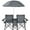 Gray, variant on Costway Portable Camping Folding Picnic Double Chair W/Umbrella Table Cooler Beach Camping Chair