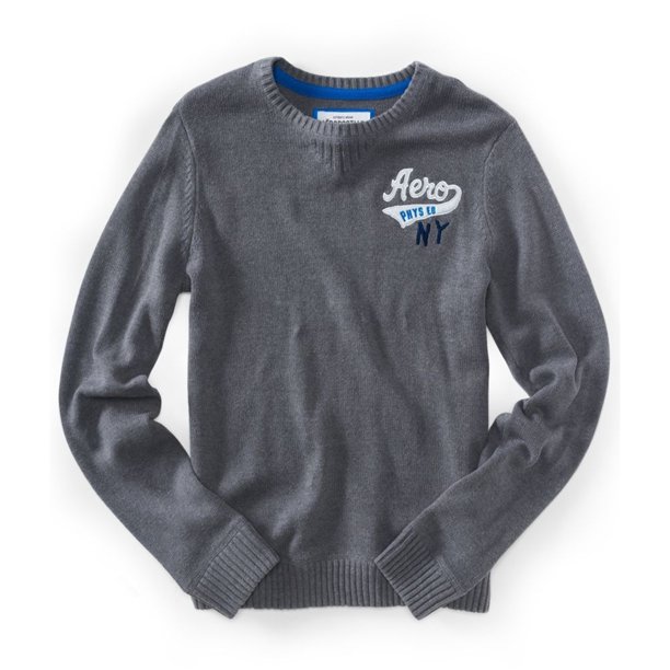 Aeropostale Phys Ed Pullover Knit Sweater para Hombre, Gris, X-Large Aeropostale Tejer