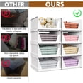 thumbnail image 5 of SNSLXH Paquete de 5 cajas organizadoras de armario apilables, cesta de almacenamiento multifuncional y plegable para baño, cocina, lavandería, armario, organizador de cajones de almacenamiento de ropa, 5 of 5