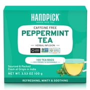 HANDPICK Peppermint Tea Bags, 100 Count, Mint Tea, Spearmint Tea