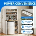 thumbnail image 3 of DEXTRUS Kitchen Baker's Rack with Power Outlets, 6-Tier Microwave Mini Fridge Stand, White, 3 of 8
