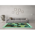 thumbnail image 3 of Ahgly Company Machine Washable Indoor Rectangle Abstract Turquoise Blue Contemporary Area Rugs, 4' x 6', 3 of 4