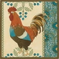 thumbnail image 2 of Vess, June Erica 26x26 Gold Ornate Wood Framed with Double Matting Museum Art Print Titled - Cottage Rooster V, 2 of 4