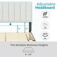 thumbnail image 4 of Boyd Sleep Leah Off White Linen Queen Size Fully Upholstered Platform Bed Frame with Adjustable Headboard, 4 of 16