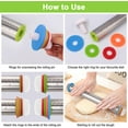 thumbnail image 3 of Adjustable Rolling Pin with Thickness Rings for Baking, Stainless Steel Designs Dough Roller Pins for Cookie Decorating Baking Supplies Fondant Cake Baker Gift, 3 of 6