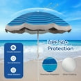 thumbnail image 6 of Gymax 6.5 FT Beach Umbrella w/ Fringe Tassel Umbrella w/ Push Button Tilt Sand Anchor Navy Blue, 6 of 10