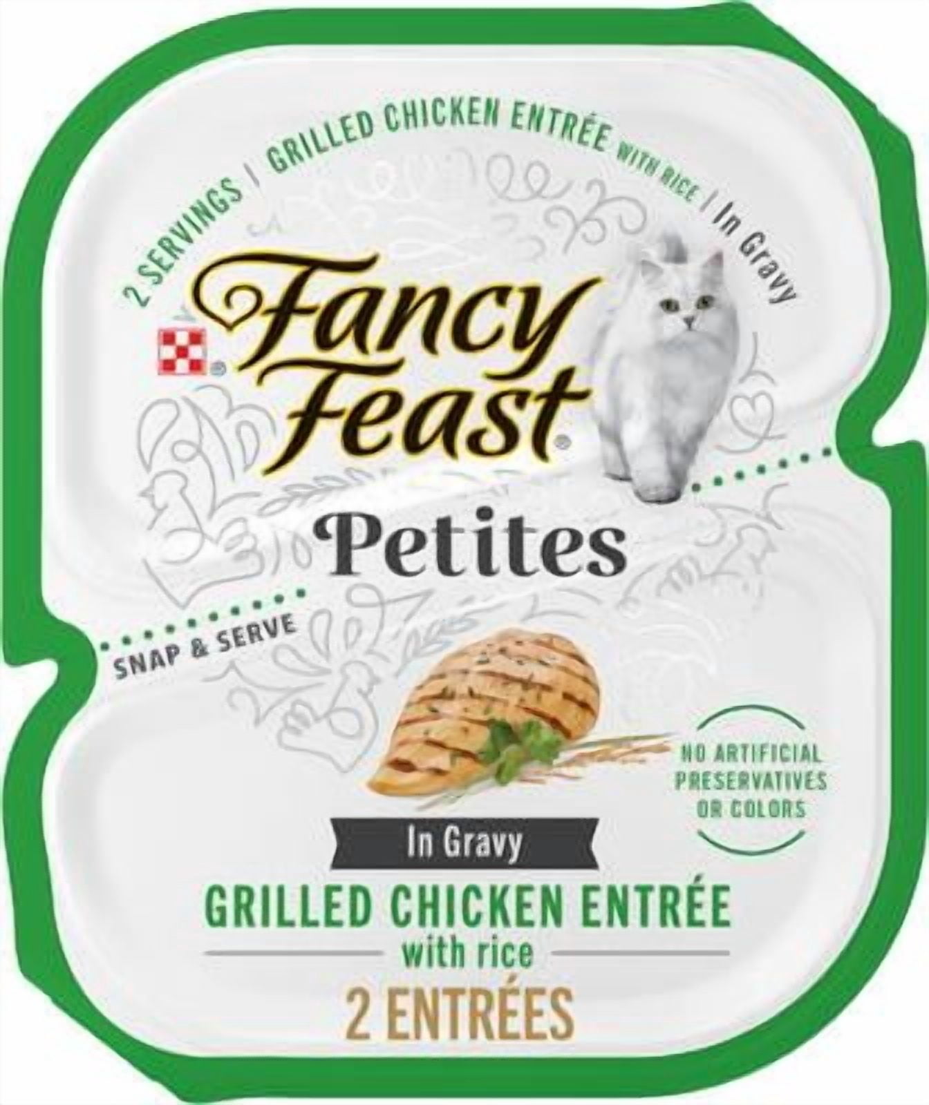 (2 pack) Fancy Feast Grilled Chicken Entree with Rice Petites (4 Pack, 2.8 oz Tubs)