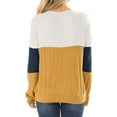 thumbnail image 3 of Women's Long Sleeve Tunics Color Block Cutout Sweatshirt Loose Fit Tops, 3 of 6