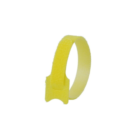 Secure Cable Ties 8 Inch Yellow Hook and Loop Tie Wrap - 50 Pack