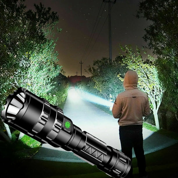 Linterna LED para exteriores con cinco colores: blanco, amarillo, azul, verde y rojo.