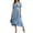 Light Blue, variant on Lnmiateer Solid Retro Puff Sleeve Fitted Waist Ruffled Hem Midi Dress Ladies Soft Wrinkle Resistant Fabric Autumn Winter Dating City Travel Going Out Outfit