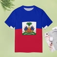 thumbnail image 4 of Haiti Flag Design Women's Short Sleeve Tops Casual Blouses T Shirt, 4 of 6