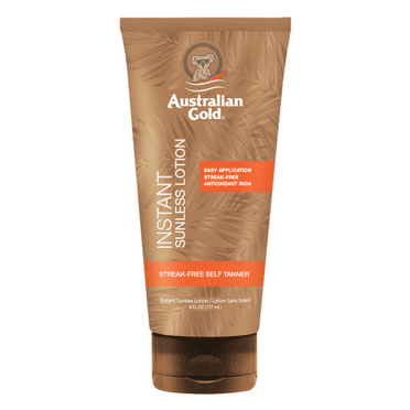 Australian Gold Instant Sunless Tanning Lotion, Medium Bronze, 6 fl oz Body Self-Tanner for All Skin Types