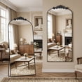 thumbnail image 2 of Cuteday 71"x28" Arched Full Length Mirror Metal Vintage Mirror Baroque Style,Black, 2 of 7