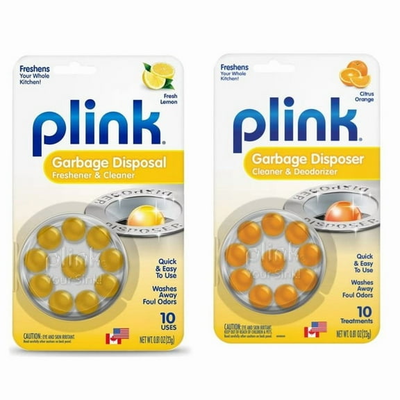 Plink Garbage Disposal Cleaner & Disposer Deodorizer 20 Treatment Pack - Orange and Lemon Scent Combo